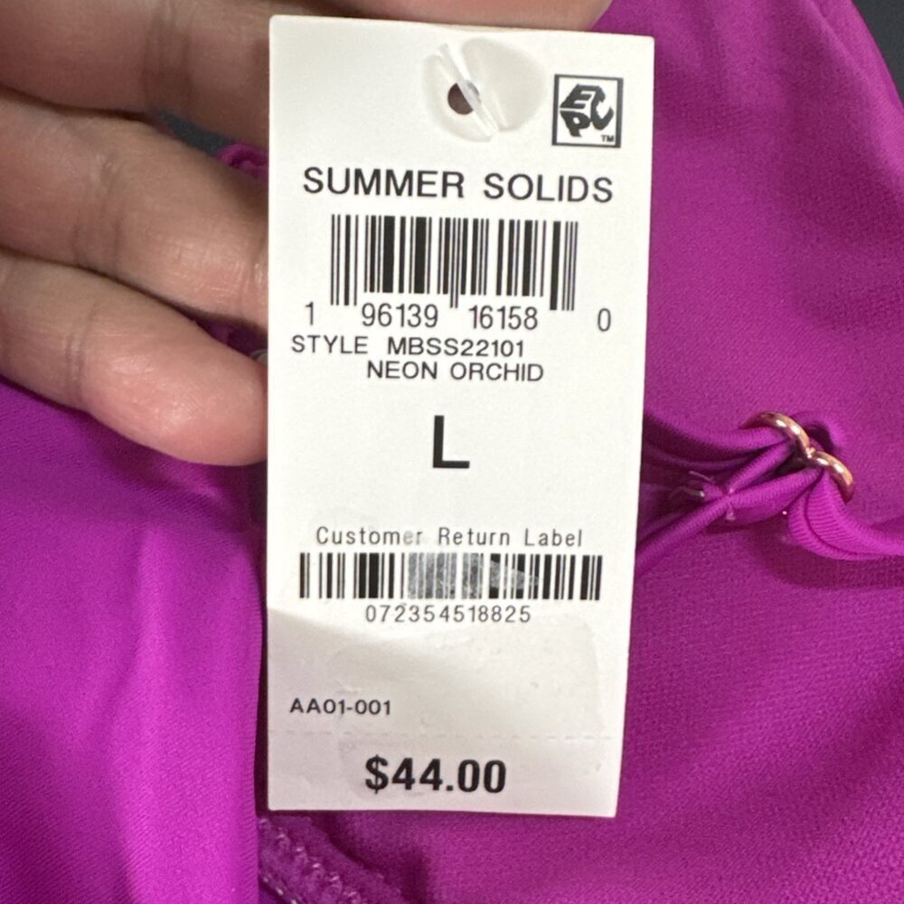 Bar III Banded Ring Bikini Swim Top Women's L Violet NWT 9379 - Picture 8 of 12